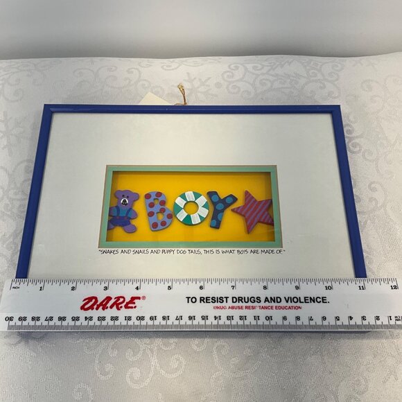 Bright Star Designs Michelle Samara Boy Wall Art Bright Blue metal Frame - Picture 7 of 10